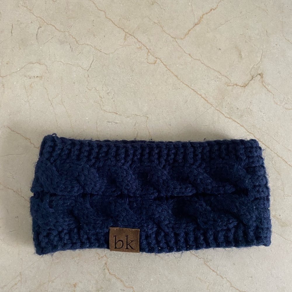 Blue Knitted Hat with Cable Design and Cozy Material